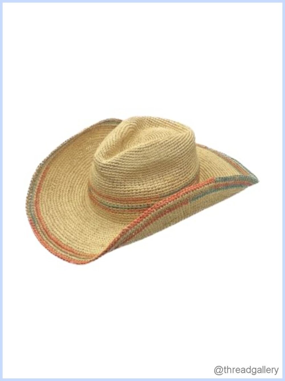 Handwoven Raffia Cowboy Sun Hat Crushable Packable